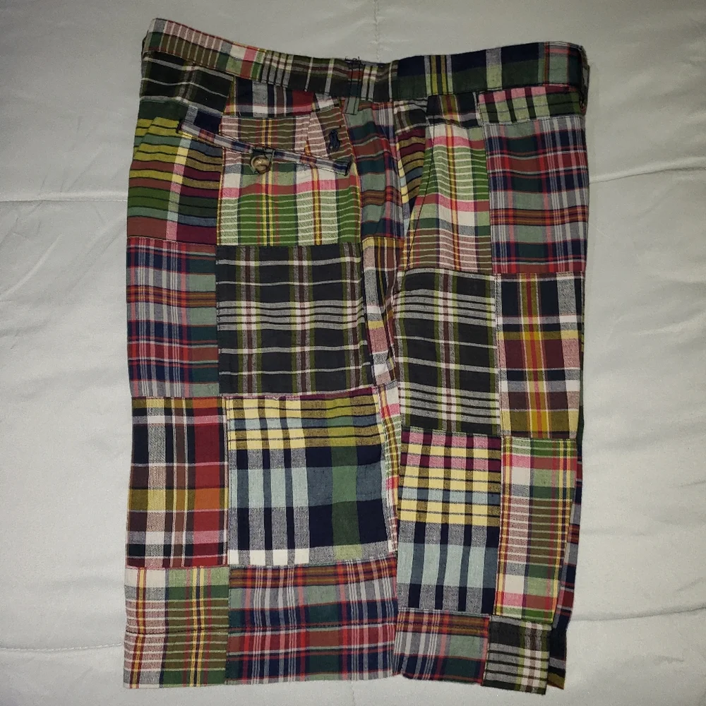 Polo Ralph Lauren Madras Plaid Patchwork Classic Shorts Men's Size 34 New - Picture 6 of 11